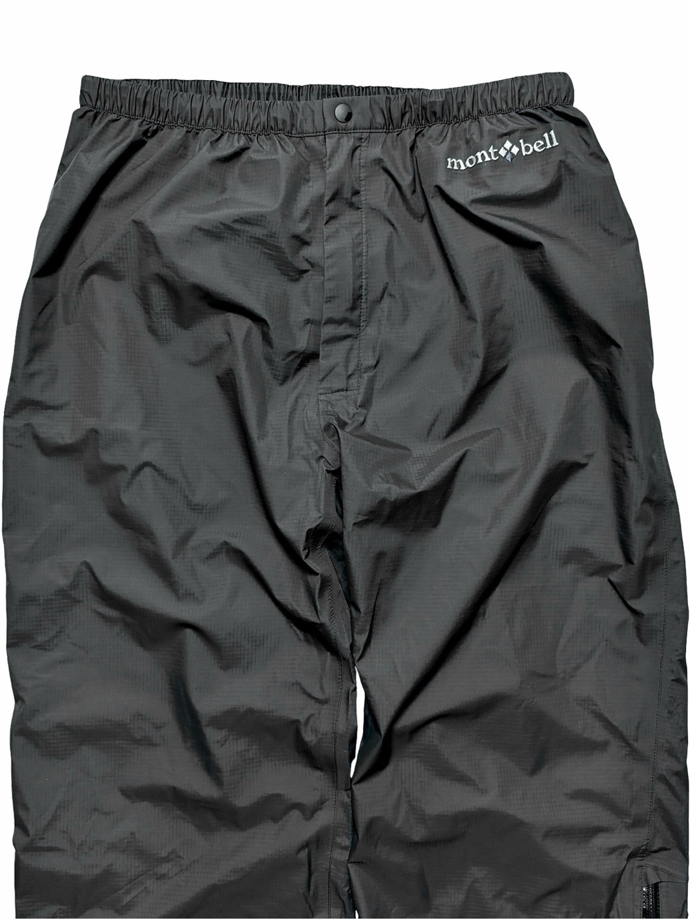 Mont-Bell Nylon Waterproof Rain Shell Drawstring Trackpants Mens Medium Black - Picture 4 of 9